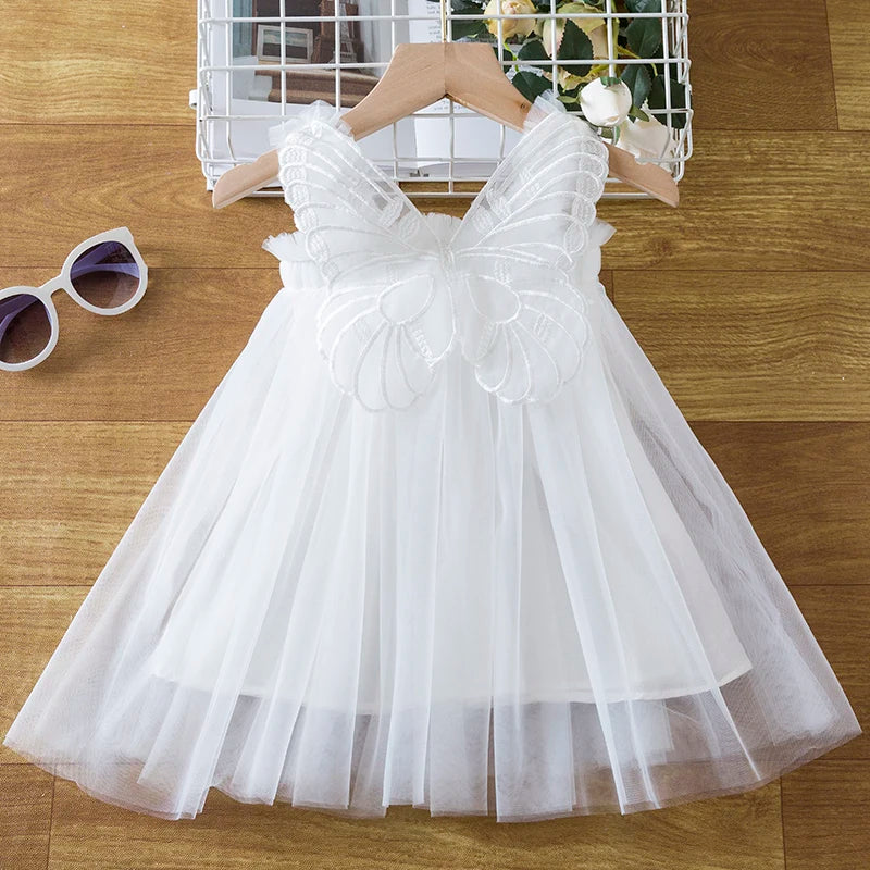 Baby Girl White Baptism & Birthday Dress – Elegant Long-Sleeve Princess Gown