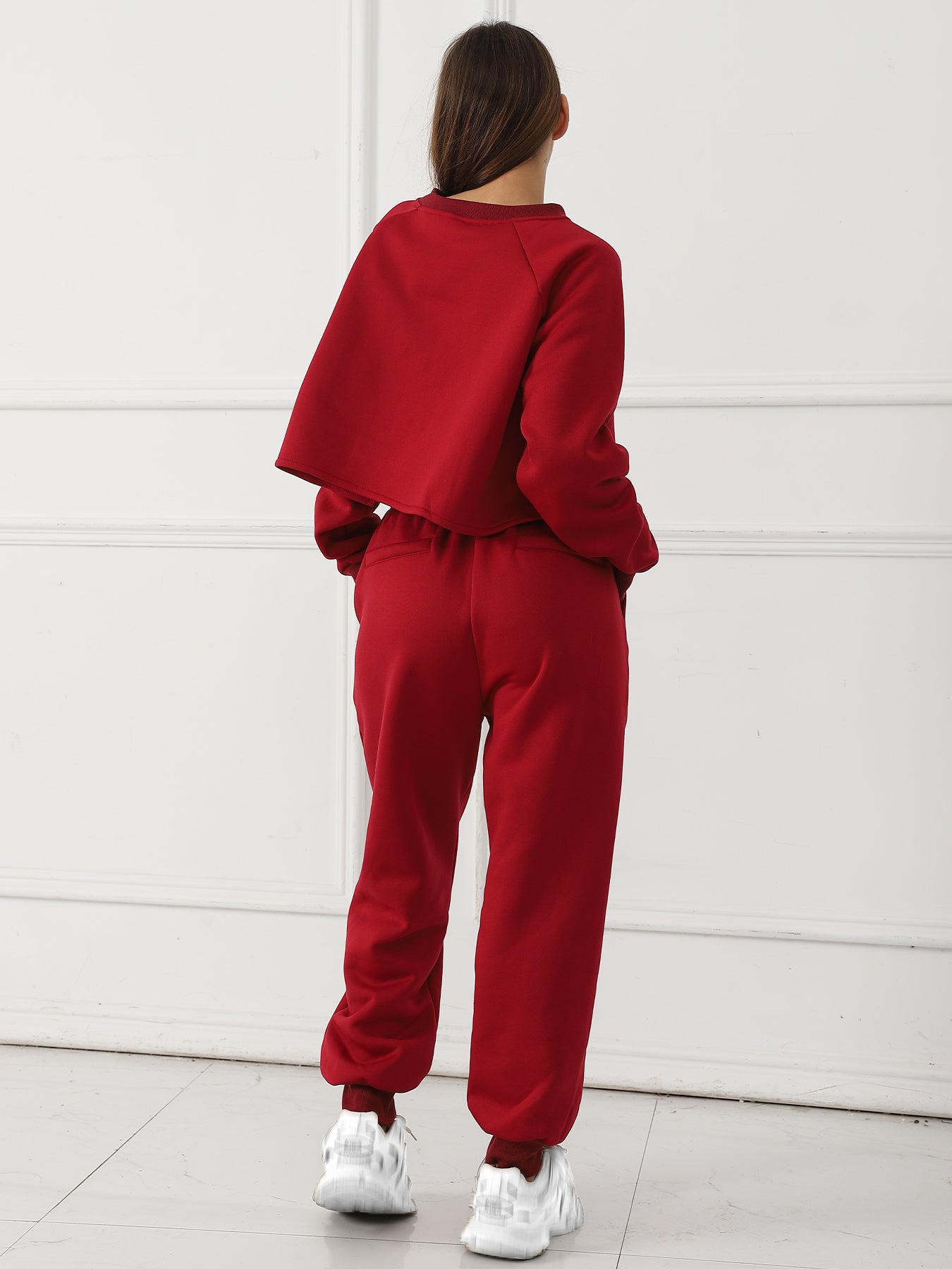 Women’s Long-Sleeve Hoodie Set – Matching Sweatshirt & Jogger Lounge Set